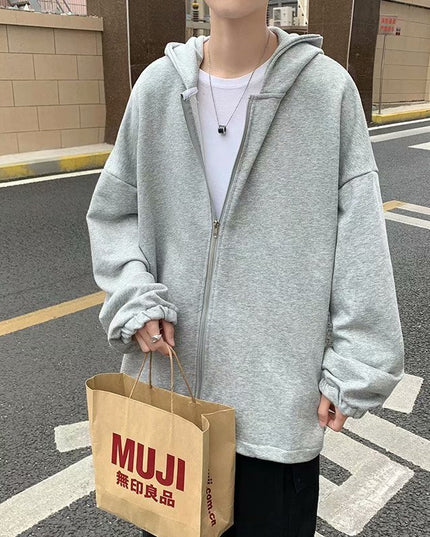 Męska bluza oversize z kapturem zapinana na suwak
