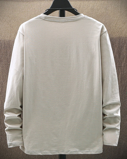 Męska koszulka z długim rękawem o luźnym kroju z nadrukiem