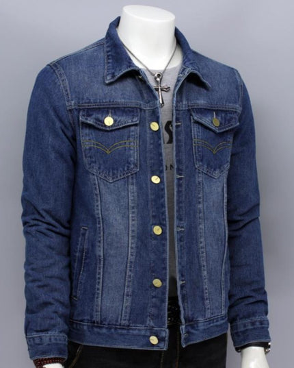 Męska kurtka jeansowa klasyczna o prostym kroju