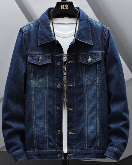 Męska kurtka jeansowa klasyczna z przeszyciami