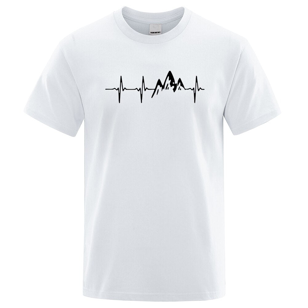Męski T-shirt z nadrukiem z motywem gór