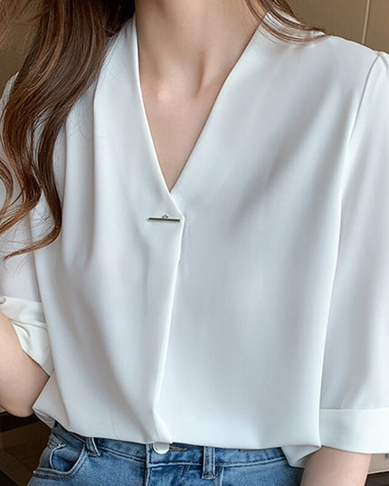 Damska koszula bez kołnierzyka