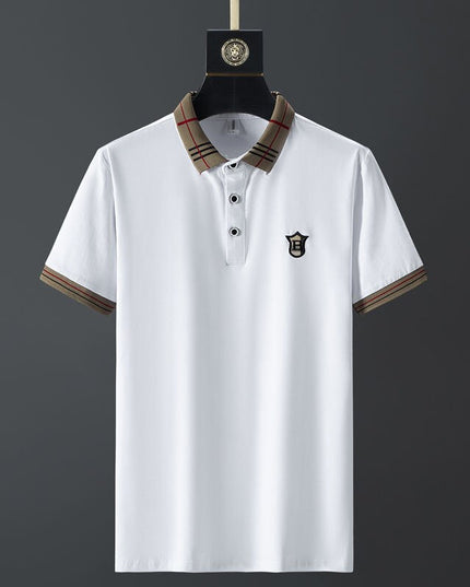 Męska koszulka polo z kołnierzykiem w kratkę