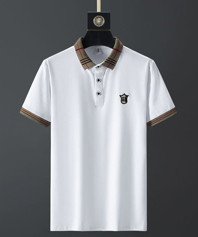 Męska koszulka polo z kołnierzykiem w kratkę