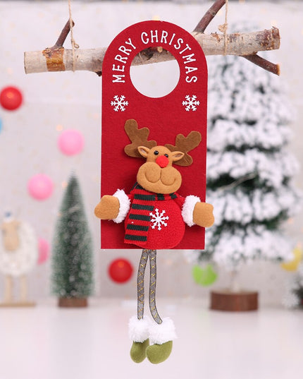 Świąteczna czerwona ozdoba wisząca z reniferem