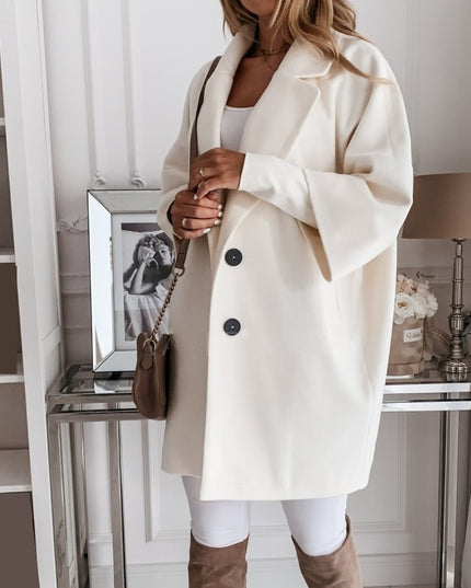 Płaszcz damski klasyczny dwurzędowy oversize