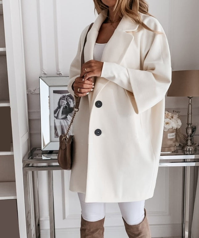 Płaszcz damski klasyczny dwurzędowy oversize