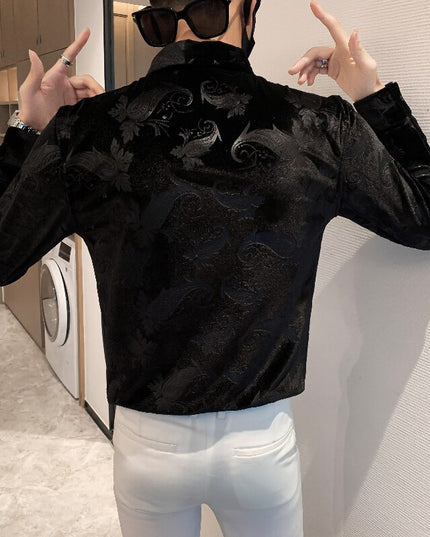 Męska koszula żakardowa o dopasowanym kroju