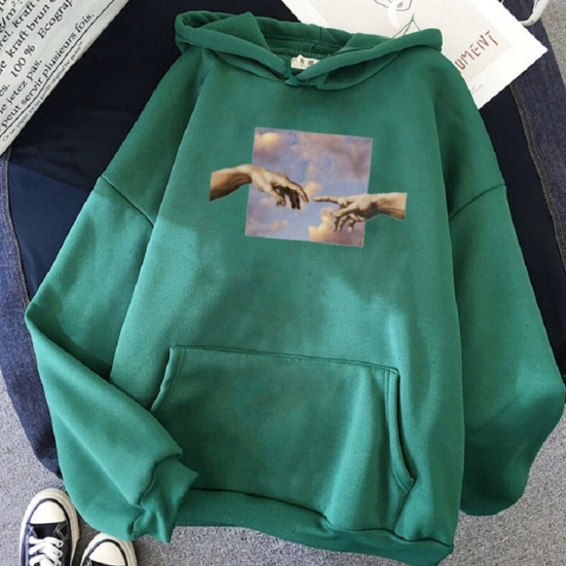 Męska bluza z kapturem i nadrukiem