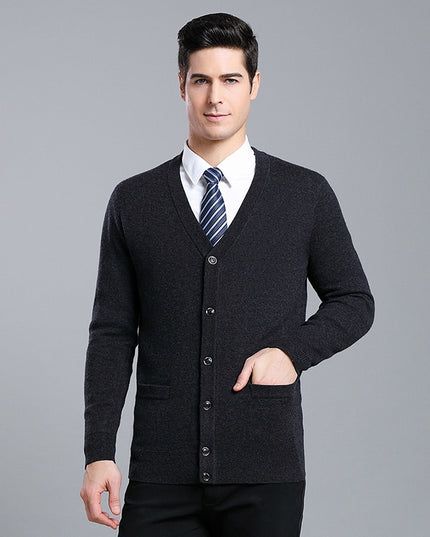 Męski sweter typu kardigan o eleganckim kroju