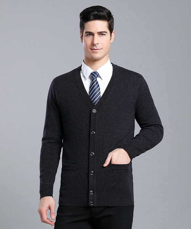 Męski sweter typu kardigan o eleganckim kroju