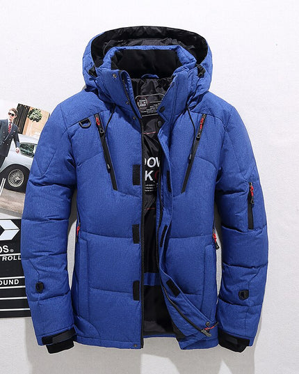 Męska kurtka zimowa puchowa z odpinanym kapturem