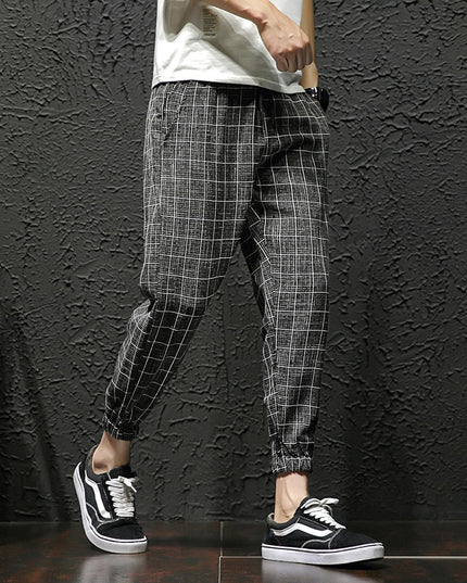 Męskie spodnie eleganckie ze ściągaczami