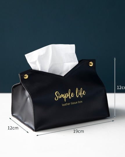 Pudełko na chusteczki skórzane z napisem