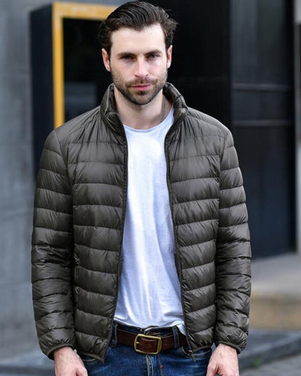 Męska kurtka zimowa pikowana ze stójką