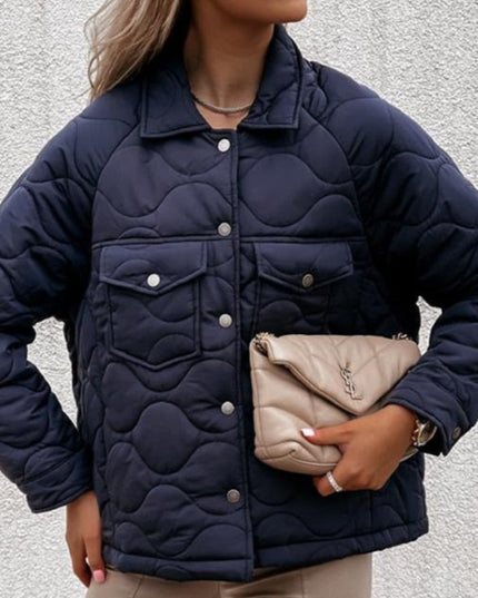 Damska kurtka zimowa krótka z kieszeniami