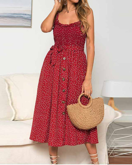 Sukienka midi wiązana w talii