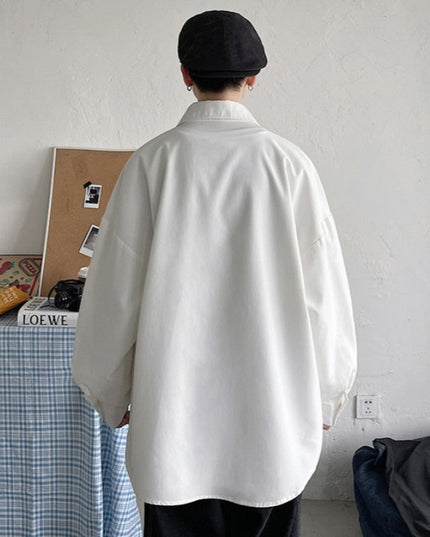 Męska koszula gładka o kroju oversize