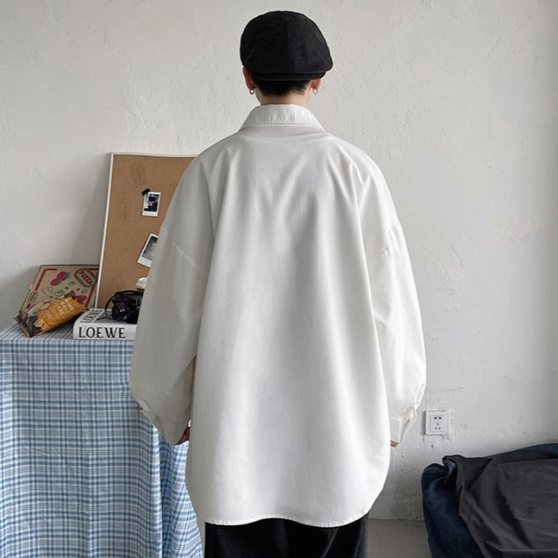 Męska koszula gładka o kroju oversize