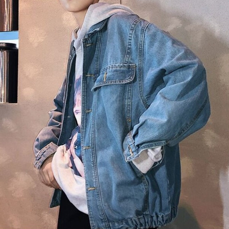 Męska kurtka jeansowa klasyczna oversize