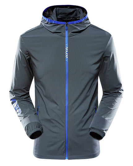 Męska kurtka przejściowa przeciwdeszczowa z kontrastowym zamkiem