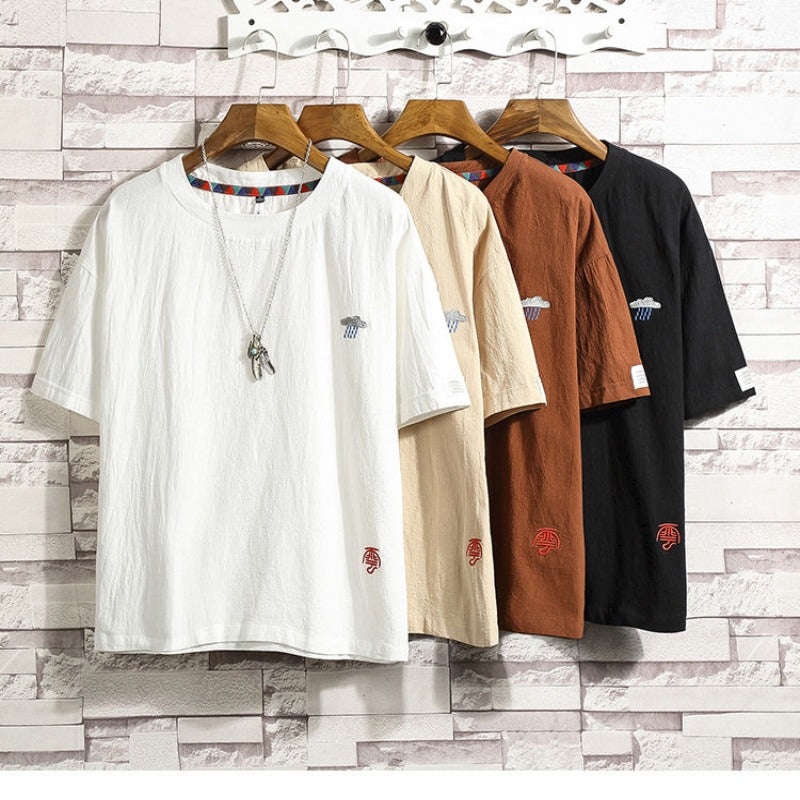 Męski T-shirt z naszywką
