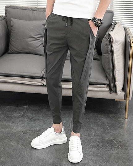Męskie spodnie eleganckie ze zwężanymi nogawkami