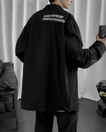 Męska koszula o kroju oversize z napisami