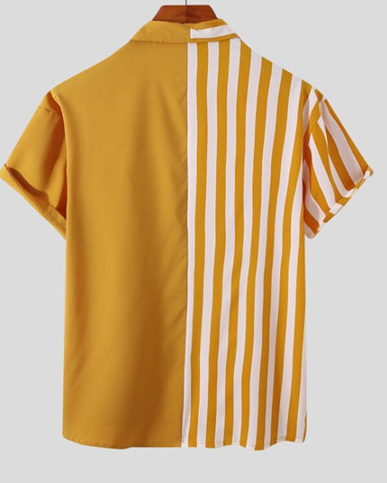 Męska koszula letnia dwukolorowa w paski
