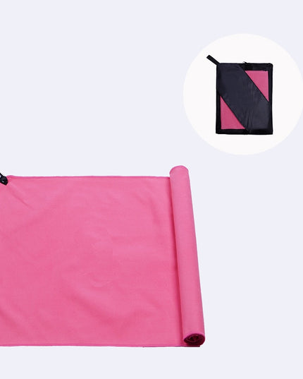 Ręcznik sportowy przenośny z pokrowcem w jednolitych kolorach