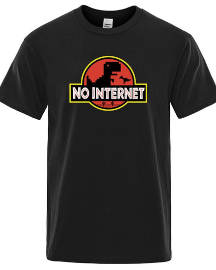 Męski T-shirt z napisem "NO INTERNET"