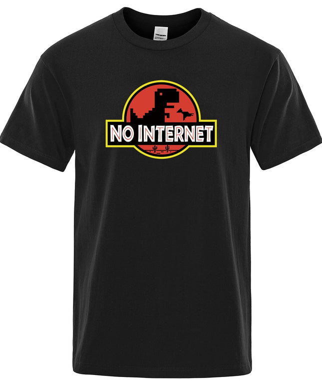 Męski T-shirt z napisem "NO INTERNET"