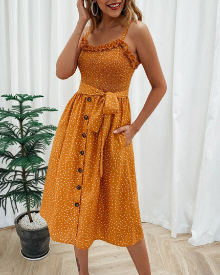 Sukienka midi wiązana w talii