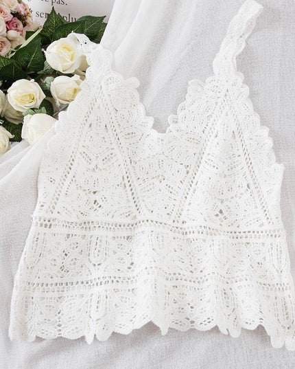 Damski koronkowy top na ramiączkach