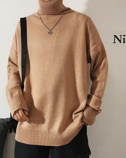 Męski sweter typu golf o luźnym fasonie