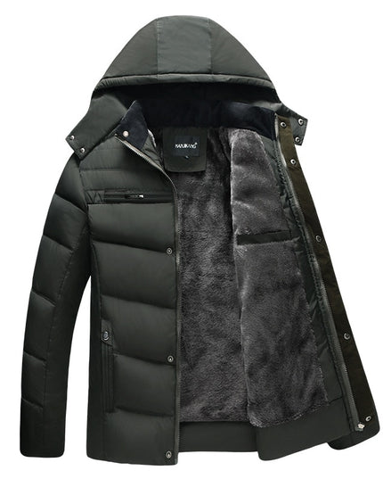 Męska kurtka zimowa pikowana z ociepleniem i kapturem
