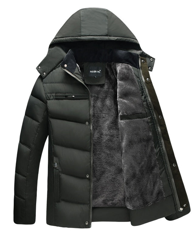 Męska kurtka zimowa pikowana z ociepleniem i kapturem