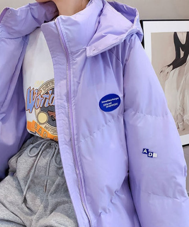 Damska kurtka zimowa oversize z kapturem