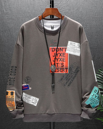 Męska bluza bez kaptura z nadrukami