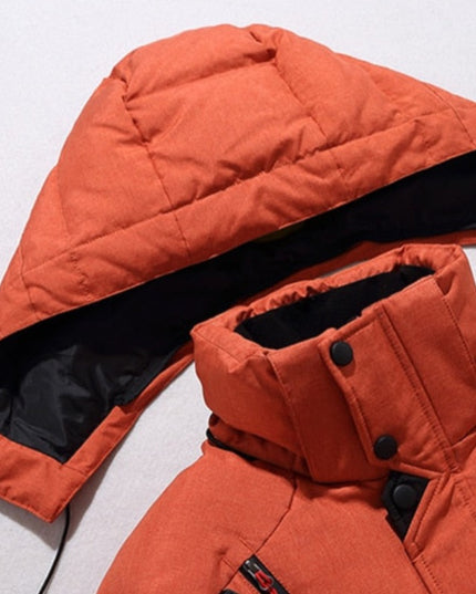 Męska kurtka zimowa puchowa z odpinanym kapturem