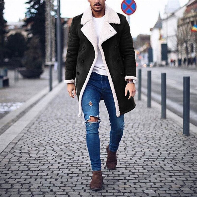Męski płaszcz z kożuchem