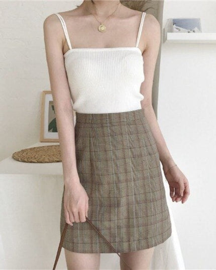 Damski prosty top na podwójnych ramiączkach w prążki