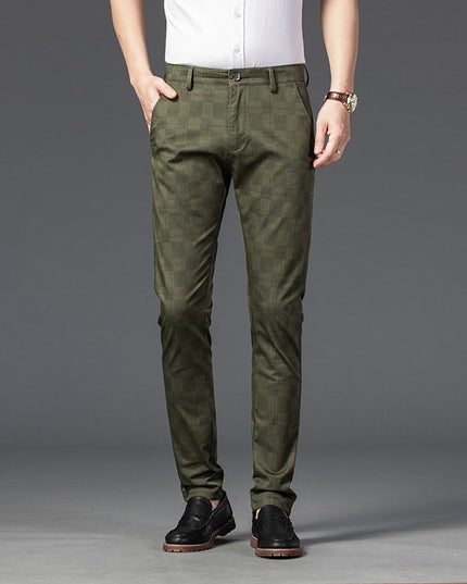 Męskie spodnie chinosy w kratę