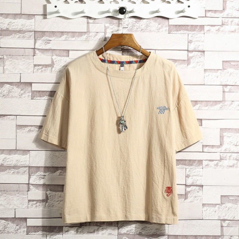Męski T-shirt z naszywką