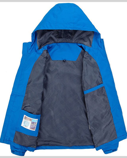 Męska kurtka przejściowa przeciwdeszczowa klasyczna z kapturem