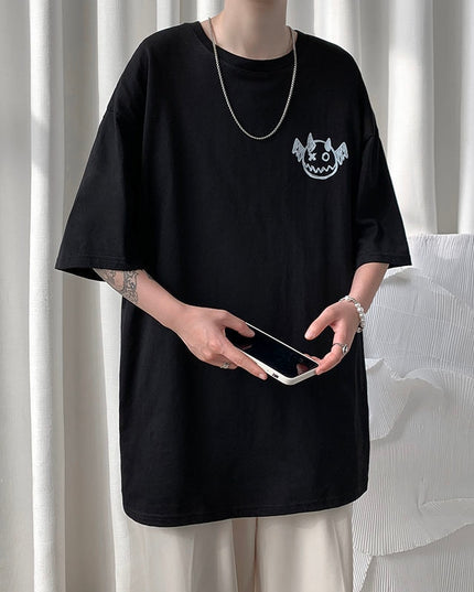 Męski T-shirt oversize z nadrukiem na plecach