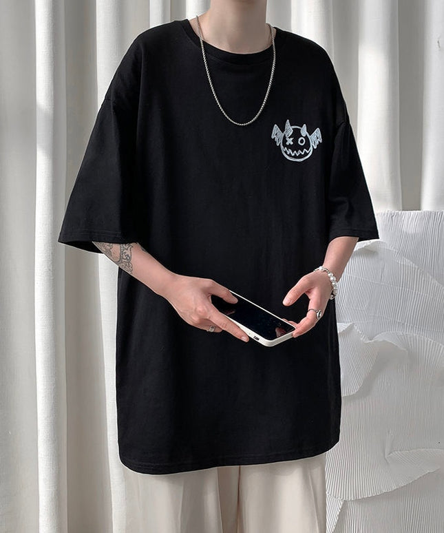 Męski T-shirt oversize z nadrukiem na plecach