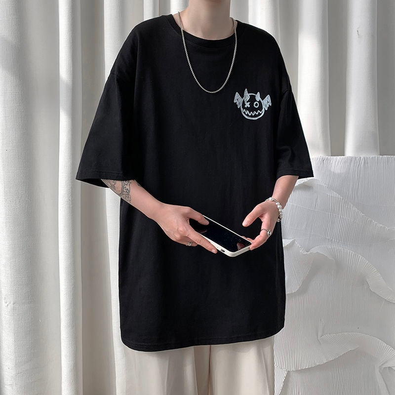 Męski T-shirt oversize z nadrukiem na plecach
