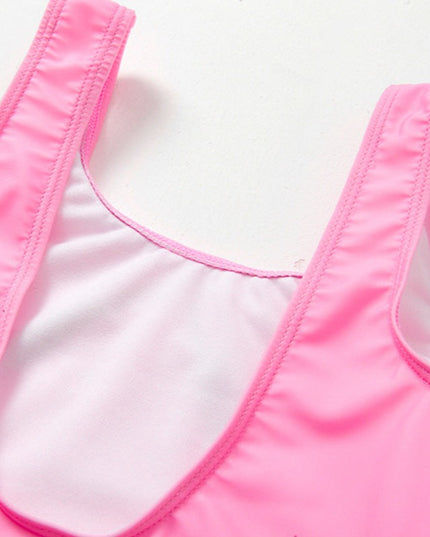 Jednoczęściowy strój kąpielowy dla dziewczynki z jednorożcem z falbankami