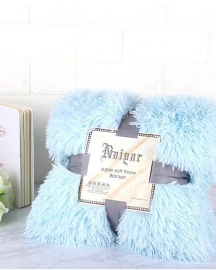 Miękki koc z długim włosiem